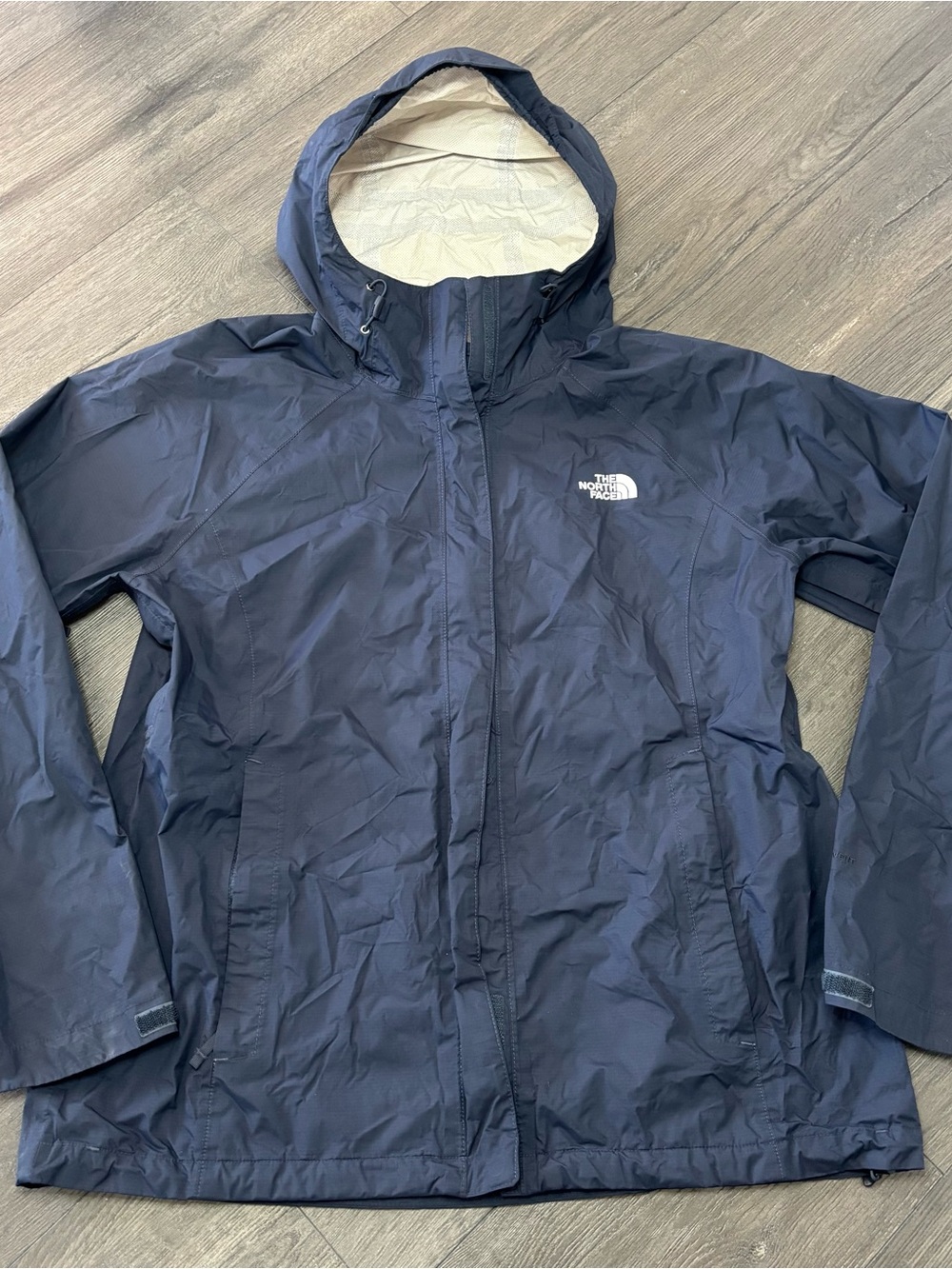 The North Face DryVent Hooded Full Zip Rain Jacket Blue Women's XL Windbreaker